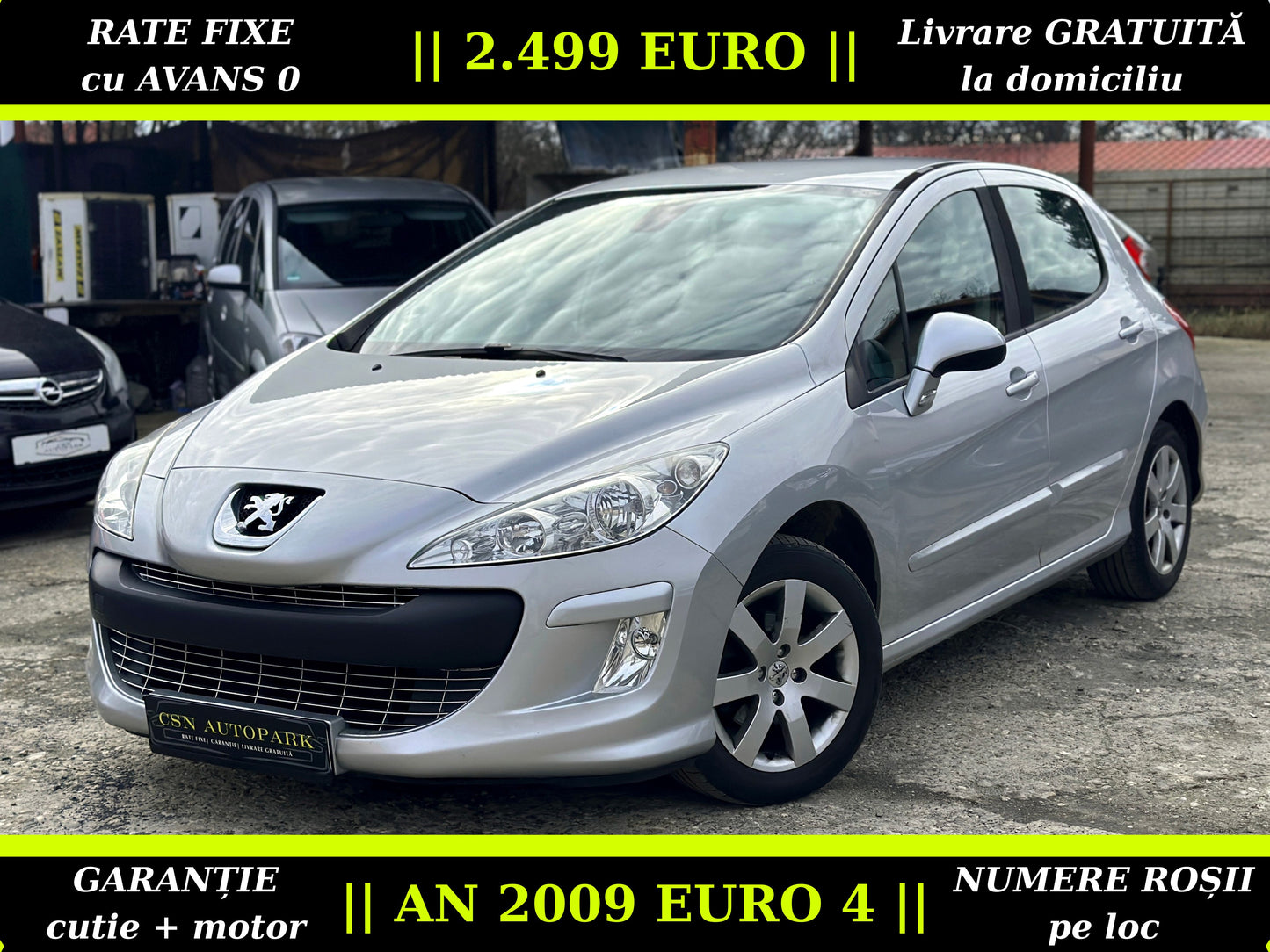 Peugeot 308 1.6i 120 CP | 2009 EURO 4 | RATE | Garanție | Livrare GRATUITĂ