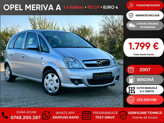 Opel Meriva A 1.4 Edition • 2007 • Benzină • 90 CP • Euro 4