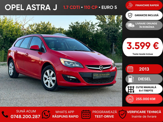 Opel Astra J 1.7 CDTI • 2013 • Diesel • 110 CP • Euro 5