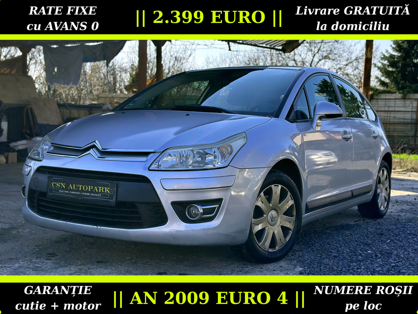Citroen C4 1.6D 110 CP | 2009 EURO 4 | RATE | Garantie | Livrare GRATUITĂ