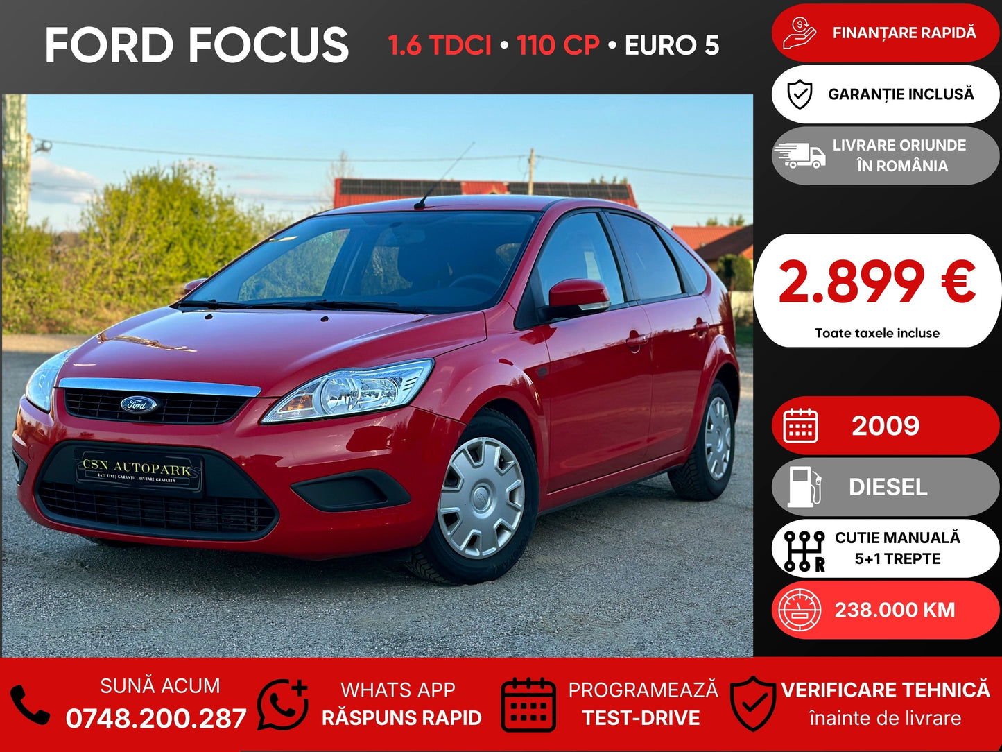 Ford Focus 1.6 TDCI • 2009 • Diesel • 110 CP • Euro 5