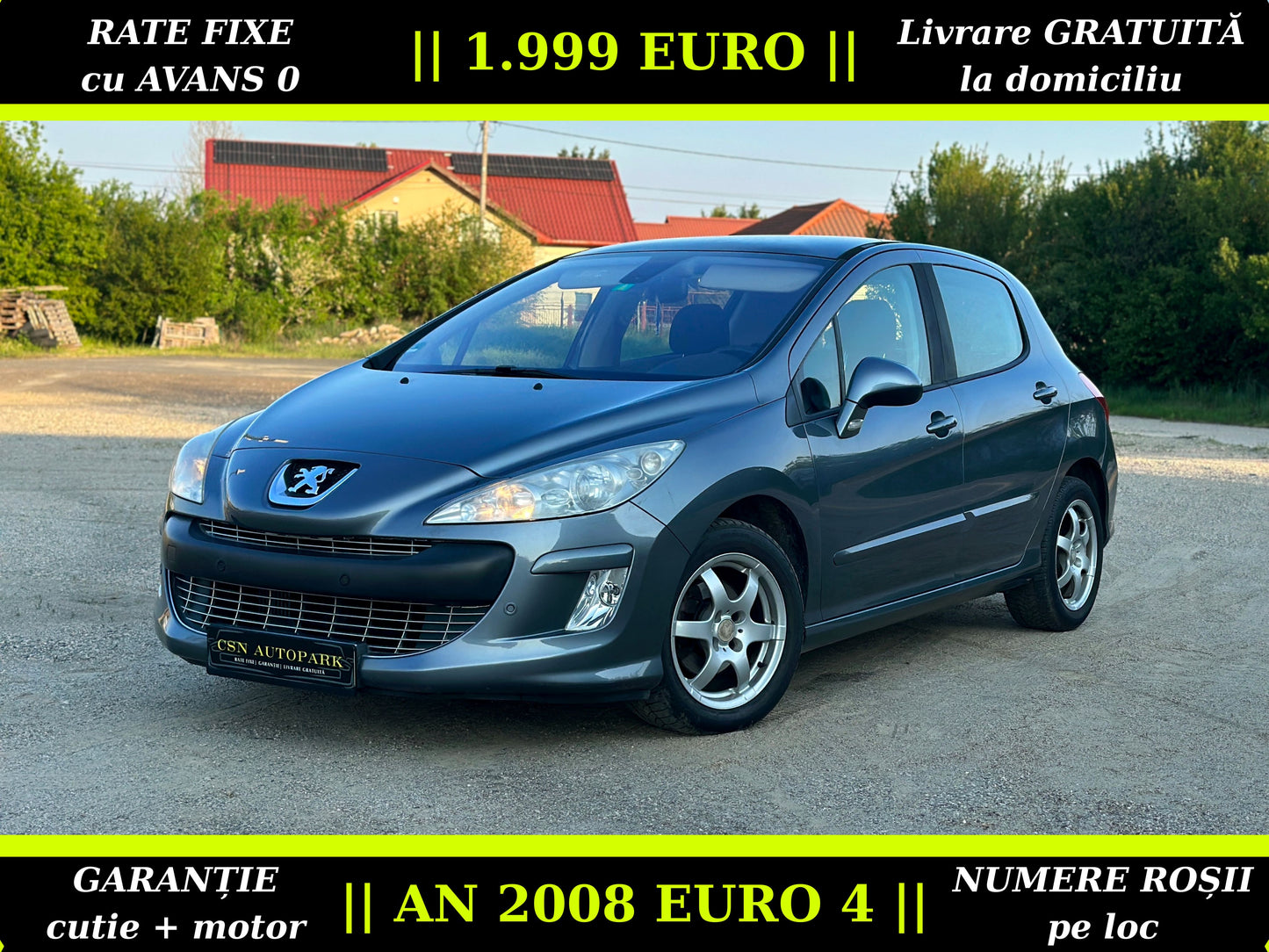 Peugeot 308 1.6i 150 CP | AN 2008 EURO 4 | Panoramic | CLIMA | Senzori parcare | CASH sau RATE | Garantie | Livrare