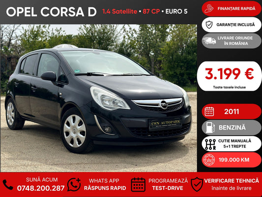 Opel Corsa D 1.4 Satellite • 2011 • Benzină • 87 CP • Euro 5