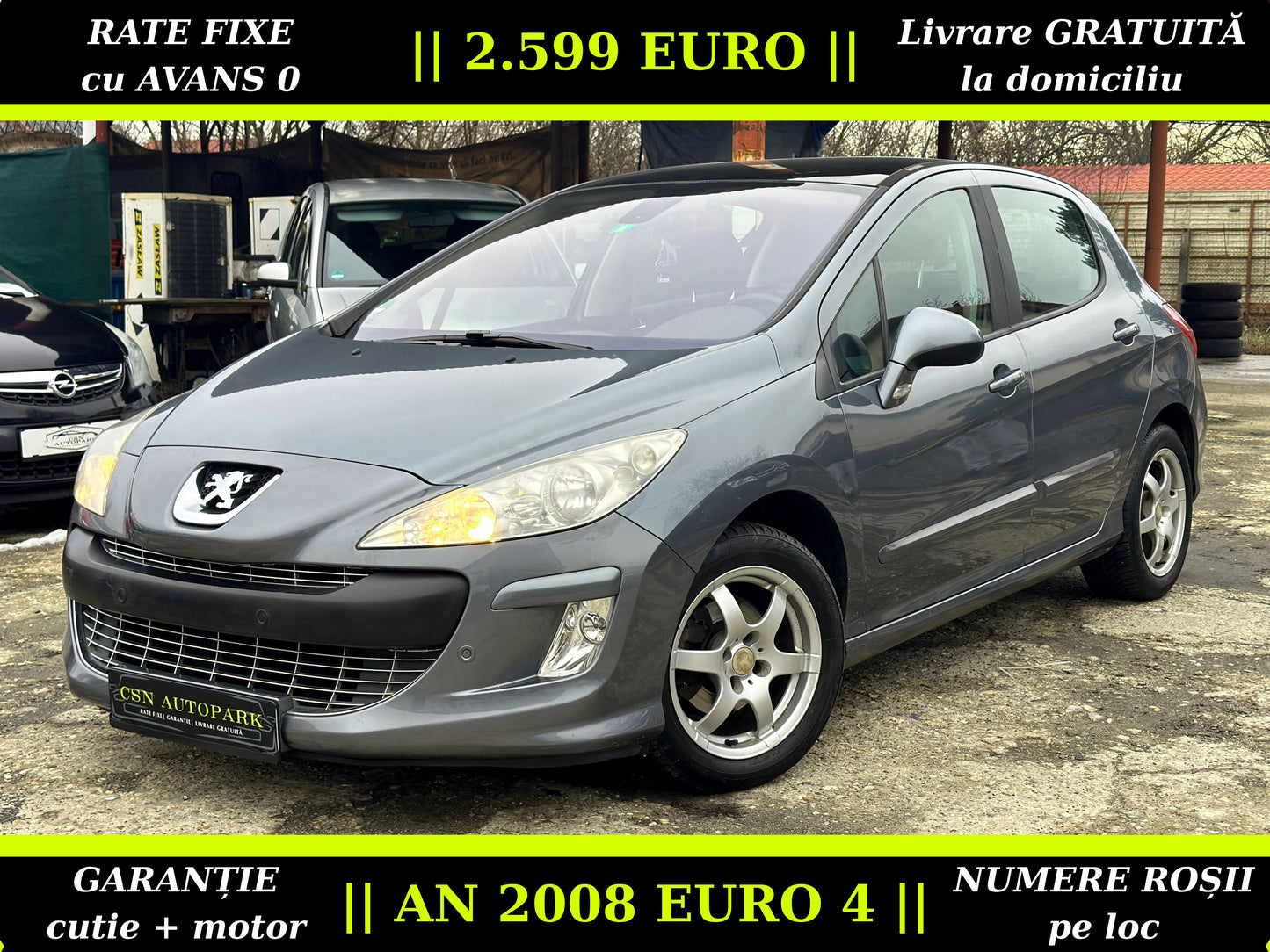 Peugeot 308 1.6i 150 CP | 2008 EURO 4 | RATE | Garanție | Livrare GRATUITĂ