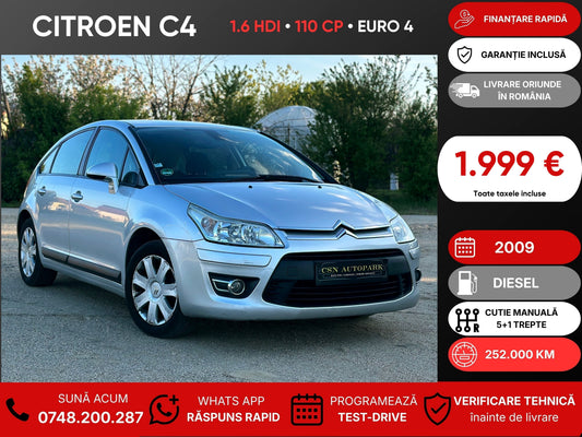 Citroen C4 1.6 HDI • 2009 • Diesel • 110 CP • Euro 4
