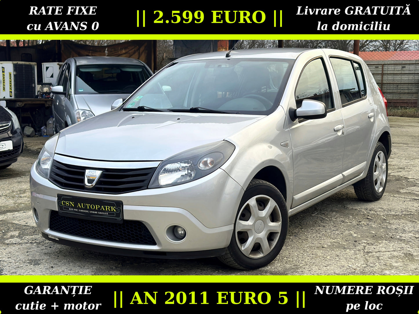 Dacia Sandero 1.2i 75 CP | 2011 EURO 5 | RATE | Garanție | Livrare GRATUITĂ